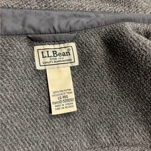 L.L.Bean Heather Gray Textured Fleece Pullover